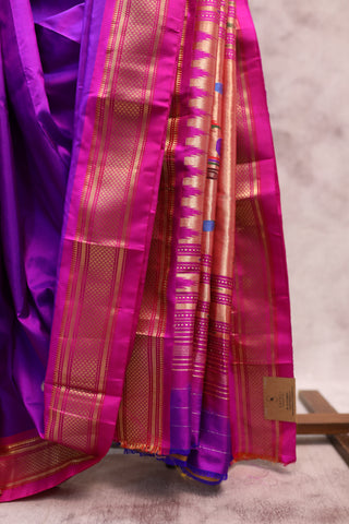 Purple Silk Paithani Saree - SRPSPS340