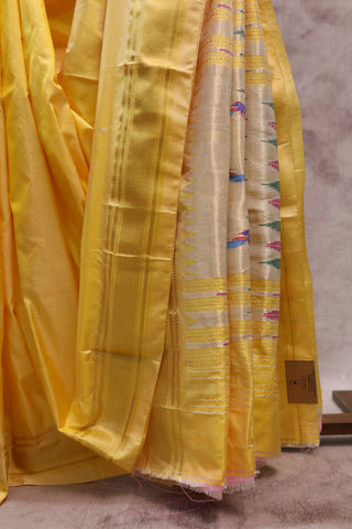 Yellow Silk Paithani Saree - SRYSPS338