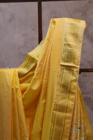 Yellow Silk Paithani Saree - SRYSPS338