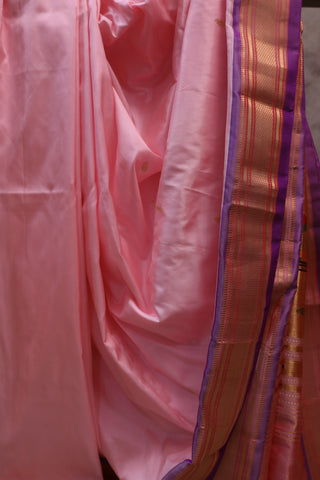 Baby Pink Silk Paithani Saree - SRSBPS341