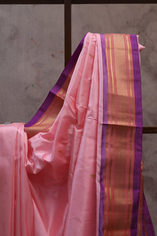 Baby Pink Silk Paithani Saree - SRSBPS341