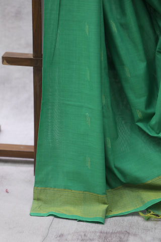 Green Cotton Paithani Saree-SRGCPS351