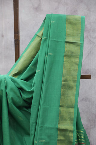 Green Cotton Paithani Saree-SRGCPS351