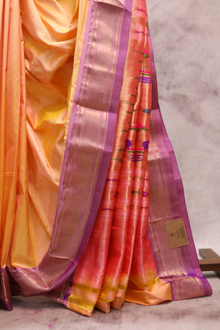 Yellow Silk Paithani Saree - SRYSPS332