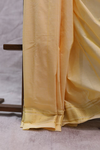 Pastel Yellow Cotton Paithani Saree - SRPYCPS410