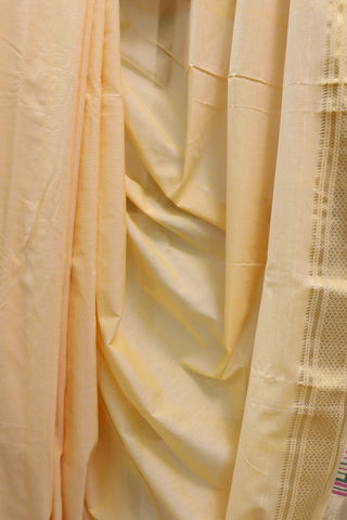 Pastel Yellow Cotton Paithani Saree - SRPYCPS410