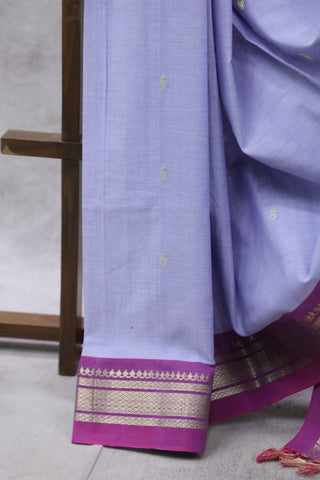 Lavender Cotton Paithani Saree-SRLCPS358