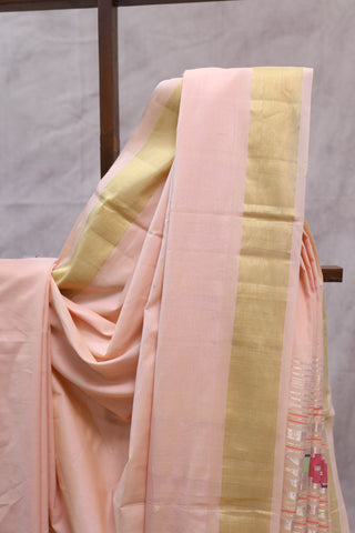 Light Pink Cotton Paithani Saree - SRLPCPS412