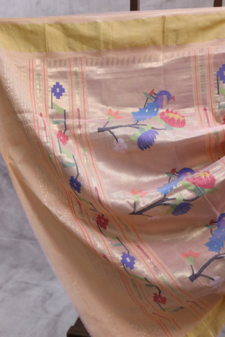 Light Pink Cotton Paithani Saree - SRLPCPS412