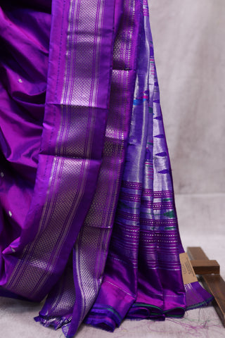 Purple Silk Paithani Saree - SRPSCPS410