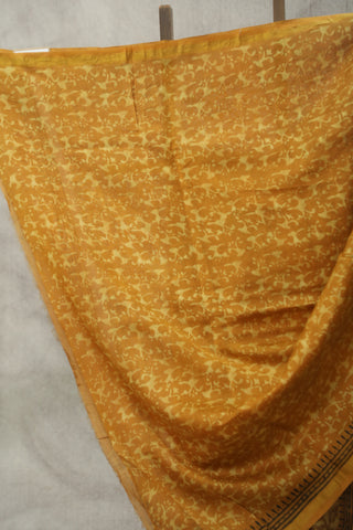 Mustard Yellow HBP Cotton Silk Chanderi Saree - SRMYCSCS650