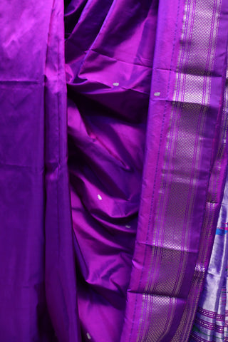 Purple Silk Paithani Saree - SRPSCPS410