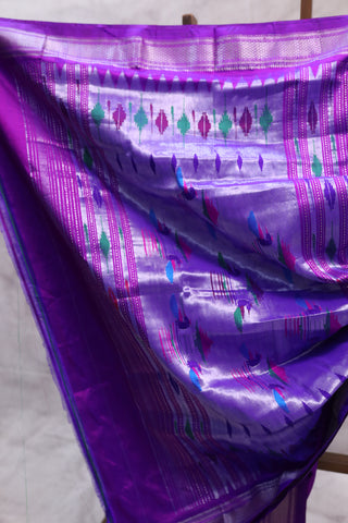 Purple Silk Paithani Saree - SRPSCPS410