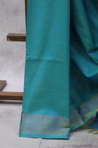 Two Tone Blue Cotton Paithani Saree-SRBCPS352