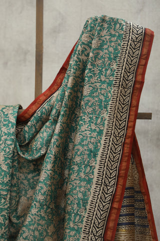 Green HBP Cotton Silk Chanderi Saree - SRGCSCS684