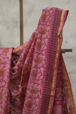 Pink HBP Cotton Silk Chanderi Saree - SRPCSCS672