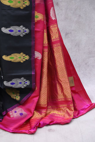 Brown Gadwal Silk Saree - SRBGSS298