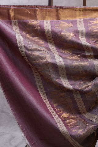 Beige Kosa Tussar Silk Saree - SRBKTSS748