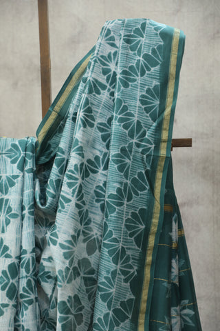 Green Cotton Silk Chanderi Saree  - SRCCSCS121EX