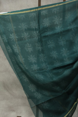 Green Cotton Silk Chanderi Saree  - SRCCSCS121EX