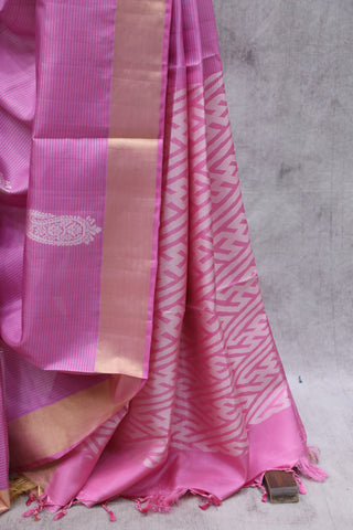 Lilac Stripes Soft Silk Saree-SRLSSSS39EX