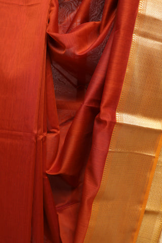 Brick Orange Cotton Silk Maheshwari Saree - SRBOCSMS328