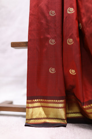 Maroon Silk Chandrakor Paithani Saree - SRMSPS430