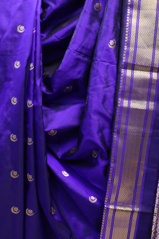 Dark Blue Silk Chandrakor Paithani Saree - SRDBSPS429