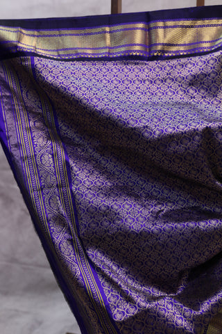 Dark Blue Silk Chandrakor Paithani Saree - SRDBSPS429