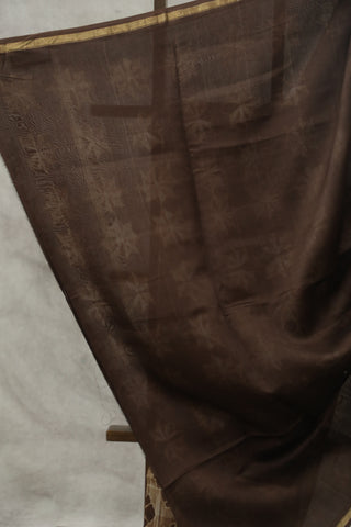 Dark Brown HBP Cotton Silk Chanderi Saree - SRDBSCS640EX