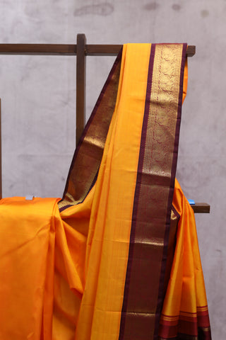 Yellow Kanjeevaram Silk Saree-SRYKSS453