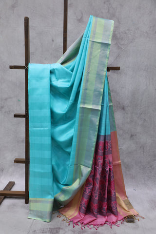 Marine Soft Silk Saree-SRMSSS41EX