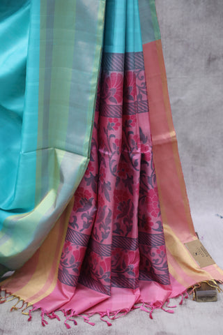 Marine Soft Silk Saree-SRMSSS41EX