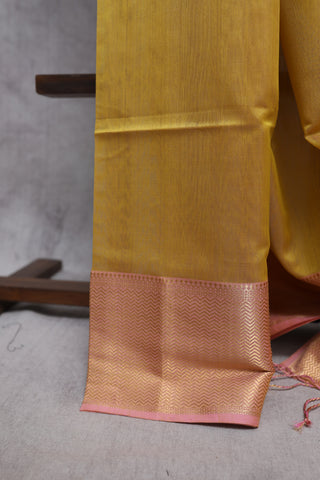 Yellow Cotton Silk Maheshwari Saree - SRYCSMS333