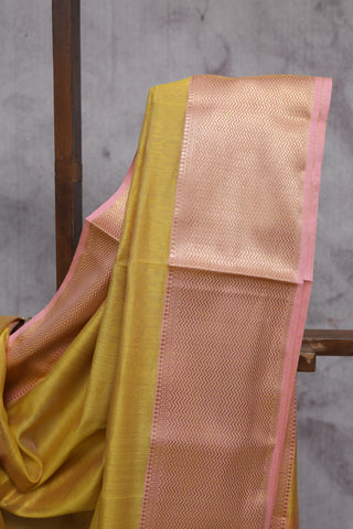 Yellow Cotton Silk Maheshwari Saree - SRYCSMS333