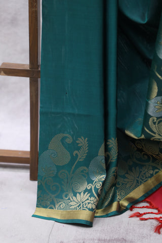 Dark Green Soft Silk Saree-SRDGSSS23EX