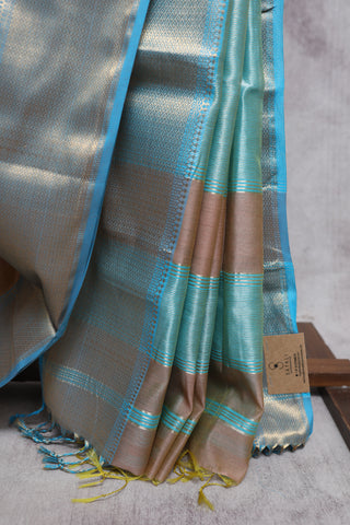 Dark Beige Cotton Silk Maheshwari Saree - SRDBCSMS339