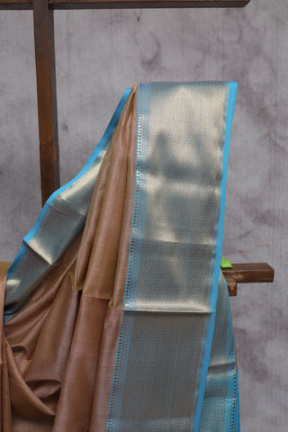 Dark Beige Cotton Silk Maheshwari Saree - SRDBCSMS339