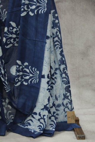 Indigo HBP Cotton Saree - SRICS1831