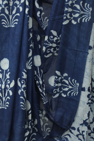 Indigo HBP Cotton Saree - SRICS1831