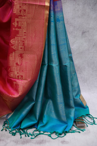 Rani Pink Soft Silk Saree-SRRPSSS10EX