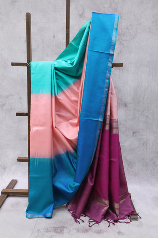 Aqua Green Soft Silk Saree-SRAGSSS28EX