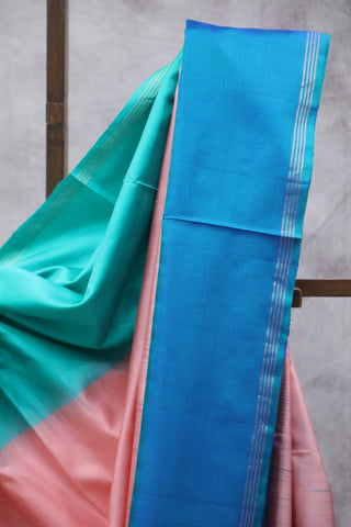 Aqua Green Soft Silk Saree-SRAGSSS28EX