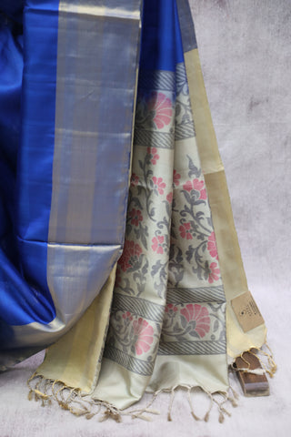 Royal Blue Soft Silk Saree-SRRBSSS45EX