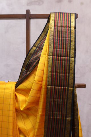 Yellow Kanjeevaram Silk Saree-SRYKSS449