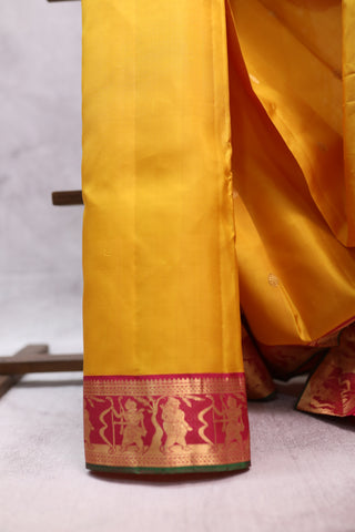 Yellow Kanjeevaram Silk Saree-SRYKSS450