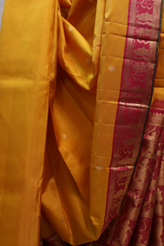 Yellow Kanjeevaram Silk Saree-SRYKSS450