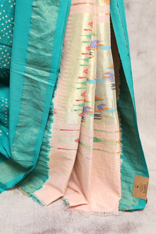 Green Bandhani Cotton Paithani Saree - SRGBCPS253