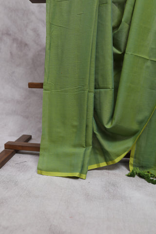 Pastel Green Mulmul Cotton Saree-SRPGMCS23EX