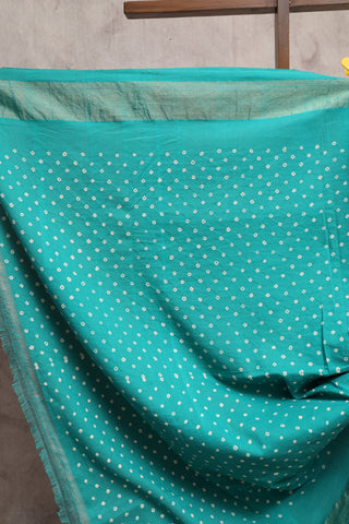 Green Bandhani Cotton Paithani Saree - SRGBCPS253